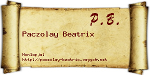 Paczolay Beatrix névjegykártya