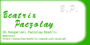 beatrix paczolay business card